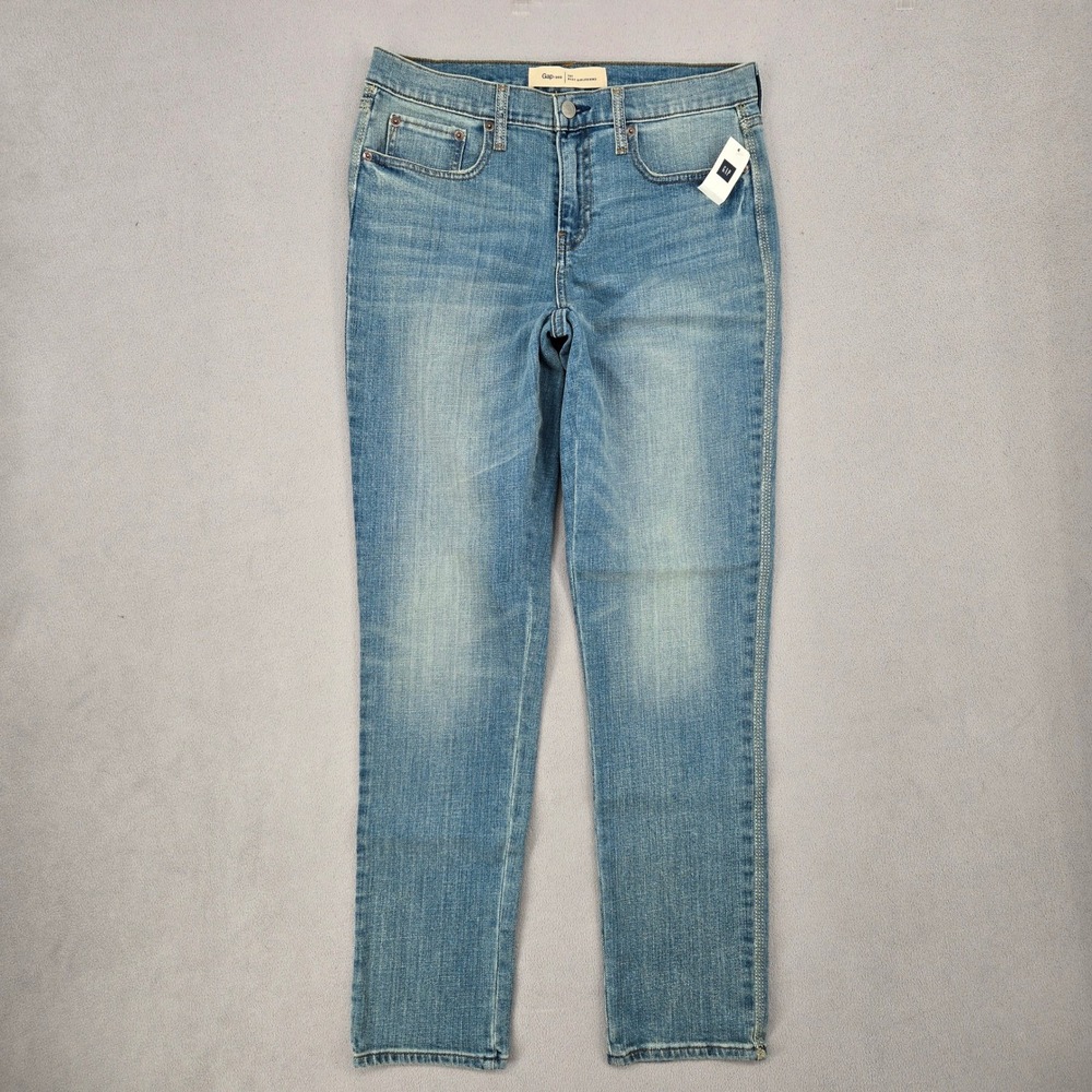 Gap Womens NWT 28 TALL Best Girlfriend Jean Light Wash Metallic Stitching 465663